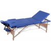 Masážní stůl a židle Vida XL 110079 skládací masážní stůl se 3 zónami a dřevěným rámem modrý