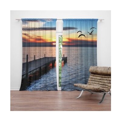 Sablio Závěs Západ slunce nad molem: 2ks 140x250cm – Hledejceny.cz