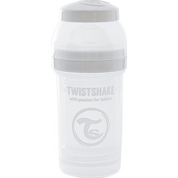 Twistshake antikoliková láhev bílá 180ml