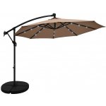 Zahradní slunečník Houseland Zyra s LED osvětlením 300 cm světle hnědý – Sleviste.cz
