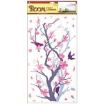 Anděl Samolepka na zeď - větev šedorůžová 60 x 32 cm - 638 – Hledejceny.cz