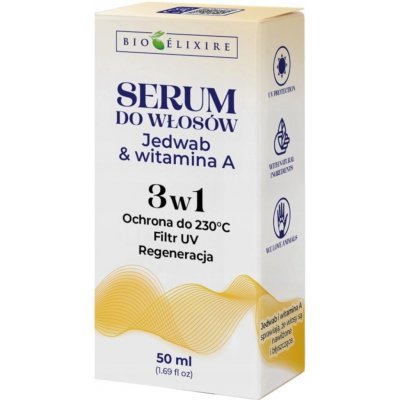 Bioelixire hedvábí na vlasy s vitamínem A UV filtrem + Koenzym Q10 vlasové sérum 20 ml – Hledejceny.cz