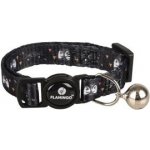 Flamingo obojek nylon zdobený pro koťata Simba 10 mm x 15-22 cm s rolničkou černý – Zboží Dáma