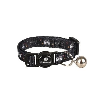 Flamingo obojek nylon zdobený pro koťata Simba 10 mm x 15-22 cm s rolničkou černý – Zboží Dáma