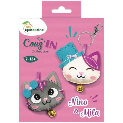 My Mandarine Sada na šití z filcu klíčenka - kočka (2ks) – Sleviste.cz