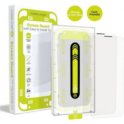 Mobile Origin Screen GuardWith Easy Applicator 2 Pack iPhone 16 Pro Max SGA-i16ProMax-2pk – Zboží Živě