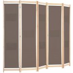 VidaXL Paraván 5-panelový 200 x 170 x 4 cm hnědý – Zboží Mobilmania