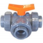 PVC trojcestný kulový ventil, typ T 50 mm lepení – Hledejceny.cz