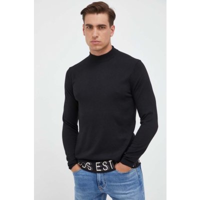 Guess svetr z hedvábné směsi černá – Zboží Mobilmania