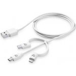 CellularLine USBDATA3IN1MFITYCW USB/Lightning + Micro USB + USB-C, 1,2m, bílý – Hledejceny.cz