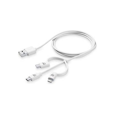 CellularLine USBDATA3IN1MFITYCW USB/Lightning + Micro USB + USB-C, 1,2m, bílý – Hledejceny.cz