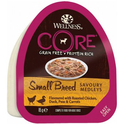 Wellness Core Savoury Medleys Small Breed Flavoured with Roasted Chicken Duck Peas & Carrots 85 g