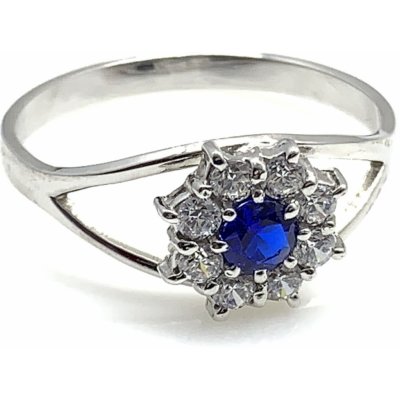 Jan Kos jewellery Stříbrný prsten s modrým kamenem 32103972 – Zboží Mobilmania