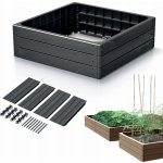 Prosperplast Vyvýšený záhon BASE WOODY 75,6 cm antracit – Zboží Dáma