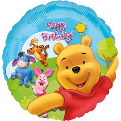 balónek Medvídek Pú šťastné narozeniny 45 cm – Zboží Mobilmania