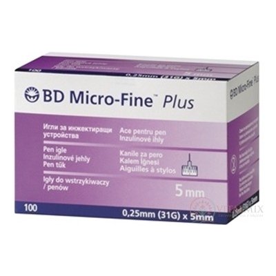 BD Micro Fine Plus inzulínové jehly 31 g jehly do aplikátorů inzulínu 0,25 x 5 mm 10 x 10 ks – Zboží Mobilmania