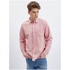 Pánská Košile Gap pánská lněná košile standard růžová