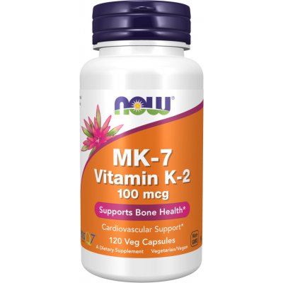 NOW Foods Vitamin K2 jako MK-7 100 μg 120 rostlinných kapslí – Hledejceny.cz