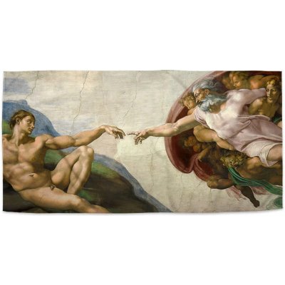 Sablio Ručník s potiskem Stvoření Adama Michelangelo Buonarroti 70 x 140 cm – Hledejceny.cz