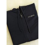 Dámská mikina na zip s datem v římských číslech Černá s béžovou nití – Sleviste.cz