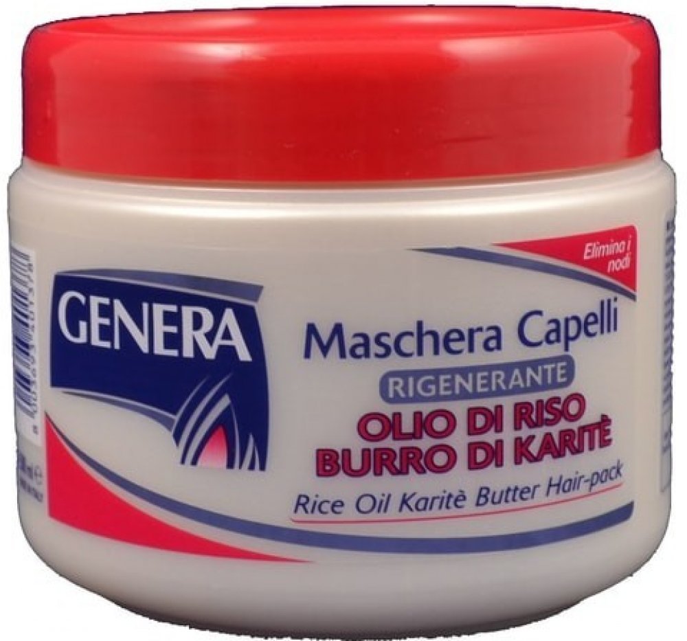 Genera Maschera Capelli Olio Di Riso Burro Di Karité regenerační vlasová  emulze s rýžovým olejem 500 ml | Srovnanicen.cz
