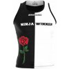 Pánské sportovní tílko Smmash pánský sportovní kompresní tank top tílko Ninja Winner černo bílé