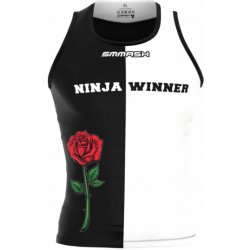 Smmash pánský sportovní kompresní tank top tílko Ninja Winner černo bílé