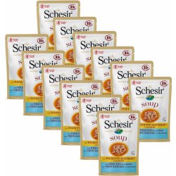 Schesir Cat Adult Soup divoký tuňák s chobotnicí 12 x 85 g