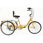 Enjoyshopping 24palcová pro dospělé Citybikes 61 cm 6 převodů 3 kola nákladní jízdní kolo s opěrkou zad a nákupním košíkem žlutá – Zbozi.Blesk.cz