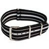 Řemínek k hodinkám NATO Strap Černá / bílá NTS030 šíře