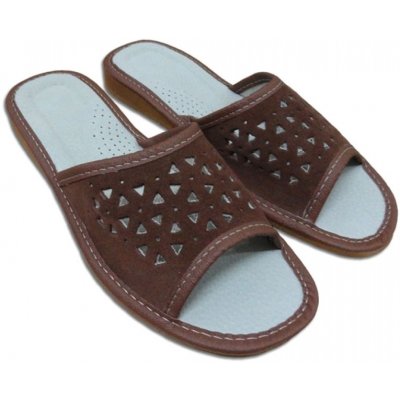 Ovčí Věci Dámské kožené letní pantofle na klínku – Sleviste.cz