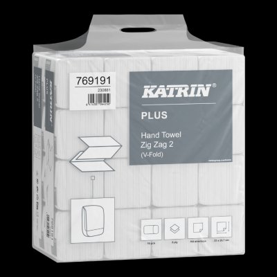 Skládané papírové ručníky KATRIN PLUS 2-vrstvý – Zboží Dáma