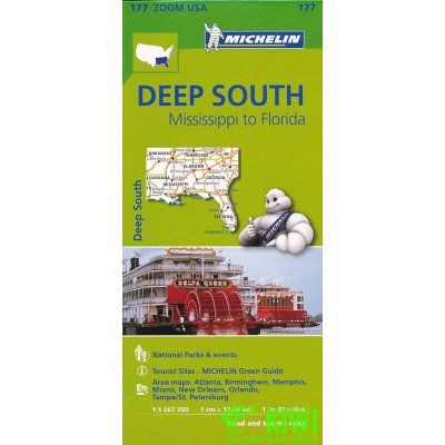 mapa Deep South Mississippi to Florida 1:1,267 mil.