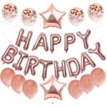 Balónkový set Happy Birthday rose gold – Zboží Dáma