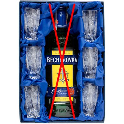 Bohemia Crystal Becherovka set Becher 0 7l broušené sklenice na likér 6 x 50 ml – Hledejceny.cz
