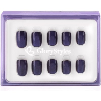 GloryStyles Nalepovací nehty tmavě modrá 10 24 ks – Zboží Dáma