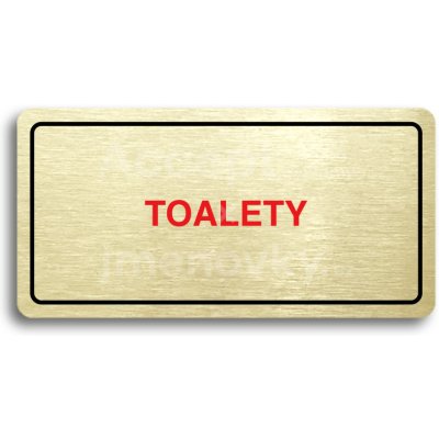 ACCEPT Piktogram TOALETY - zlatá tabulka - barevný tisk – Zboží Mobilmania