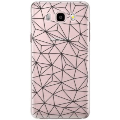 Pouzdro iSaprio Abstract Triangles 03 Samsung Galaxy J5 2016 černé – Zboží Mobilmania