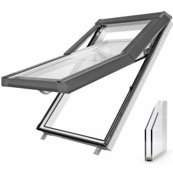 SKYLIGHT Střešní okno Bílá, Šedá RAL 7043, 114x118 cm