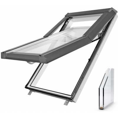 SKYLIGHT Střešní okno Bílá, Šedá RAL 7043, 55x78 cm – Zbozi.Blesk.cz