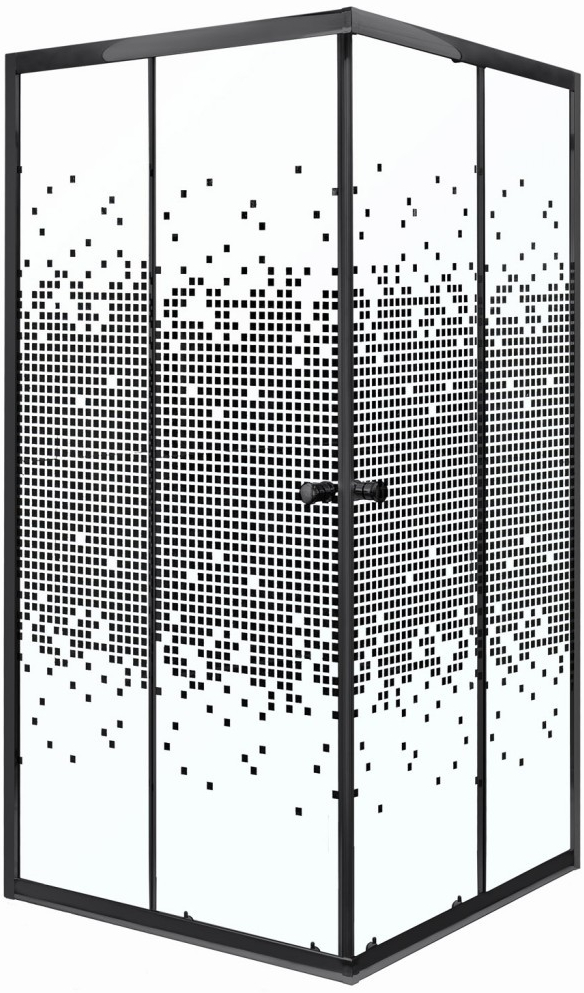 KERRA Sprchový kout Černý Pixel SQ 80 (bez vaničky) 5907548118301