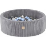 Plush Nest suchý bazén kulatý manšestr světle šedý 90 x 30 cm + 200 míčků – Hledejceny.cz
