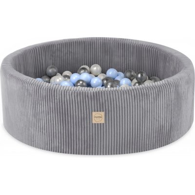 Plush Nest suchý bazén kulatý manšestr světle šedý 90 x 30 cm + 200 míčků – Hledejceny.cz