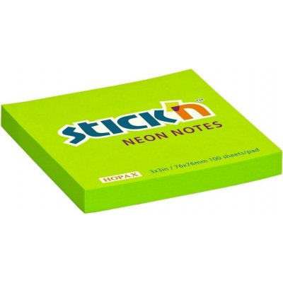 Generic Bloček samolepicí Hopax 76x76 mm, neonově zelený, 100 lístků – Hledejceny.cz