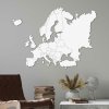 Nástěnné mapy Dřevěná mapa Evropy na zeď - s hranicemi států