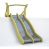 Skluzavky a klouzačky Playground System dvoudrahová svahová z nerezu s akátovou podestou 3,7 m