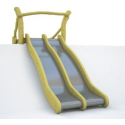 Playground System dvoudrahová svahová z nerezu s akátovou podestou 3,7 m