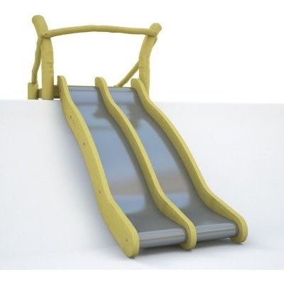 Playground System dvoudrahová svahová z nerezu s akátovou podestou 2,8 m