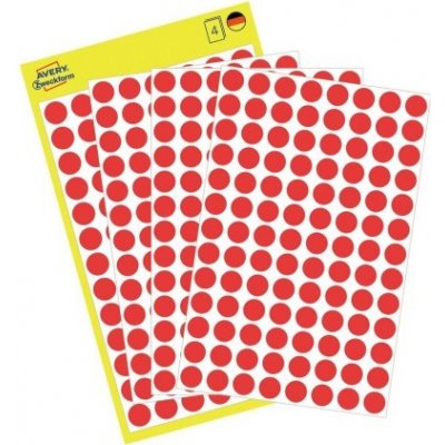 Avery Zweckform etikety 8 mm červené 104 etiket značkovací baleno po 4 ks – Sleviste.cz