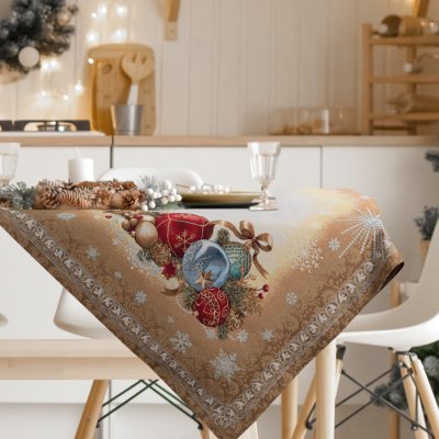 Eurofirany Vánoční gobelínový ubrus MERRY2 100X100 CM – Sleviste.cz
